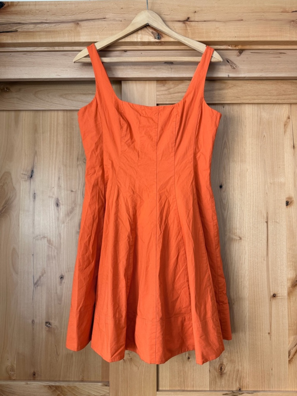 Staud wells stretch cotton fit&flare dress